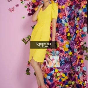 Yellow sleeve detail dress